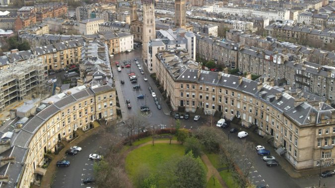 Glasgow, Scotland image by Lewis Ashton on Pexels https://www.pexels.com/photo/aerial-view-of-the-glasgow-cityscape-10569132/