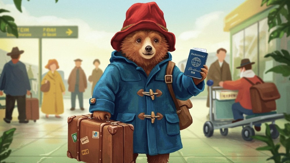 Paddington Bear at the airport - image by Craiyon https://www.craiyon.com/en/image/QW5_VAxpRXiV-eySJYuuTg