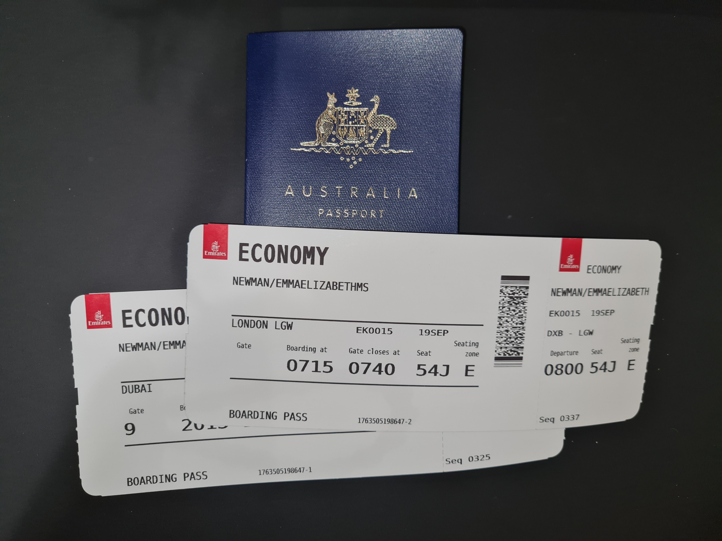 Passport and boarding passes Passport and boarding passes