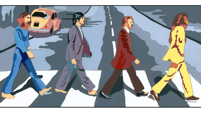Abbey Road, oil on plexiglass - image by ChiaraBgs on Wikipedia https://commons.wikimedia.org/wiki/File:Beatles_Abbe_Road.jpg