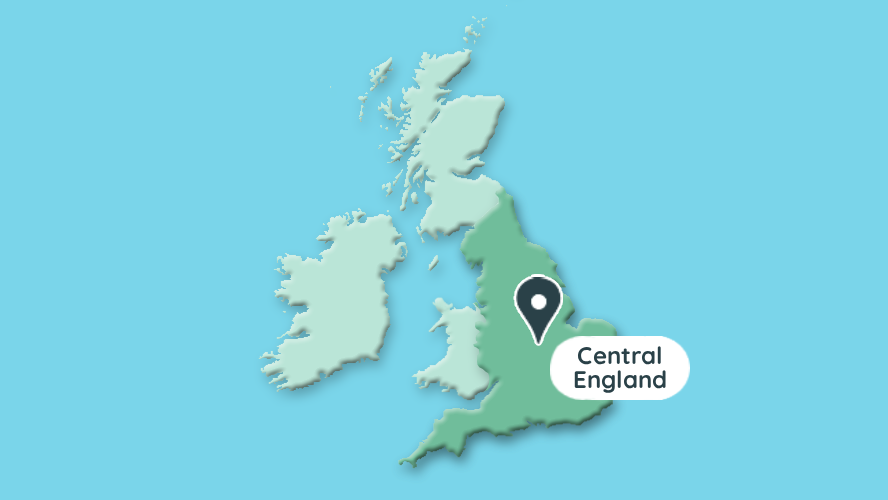 Map area - Central England