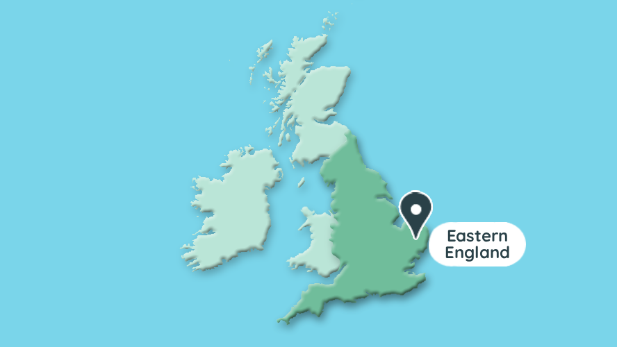 Map area - Eastern England