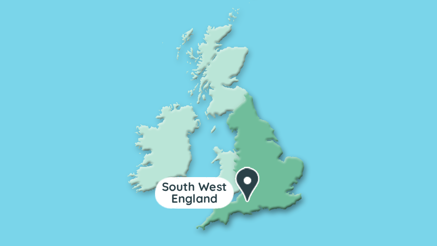 Map area - South West England