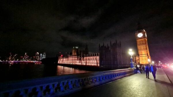 Big Ben from Westminster Bridge at night